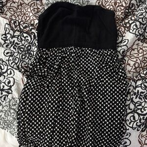 Vintage Xhilaration Black and White Strapless Dress
